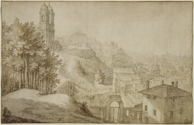 View of Trinita dei Monti, Rome by Willem van Nieulandt